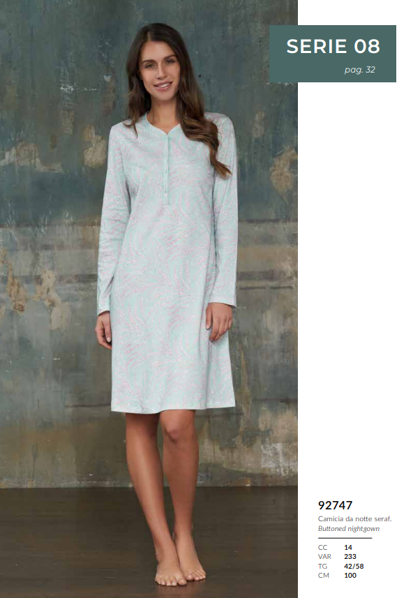 Camicia da notte serafino LINCLALOR, il prodotto migliore del nostro store, tessuto 100% caldo cotone, capo morbido, caldo e speciale anche nelle forme e nei tagli costruiti alla perfezione, capo per chi vuole il massimo su tessuti e vestibilità.