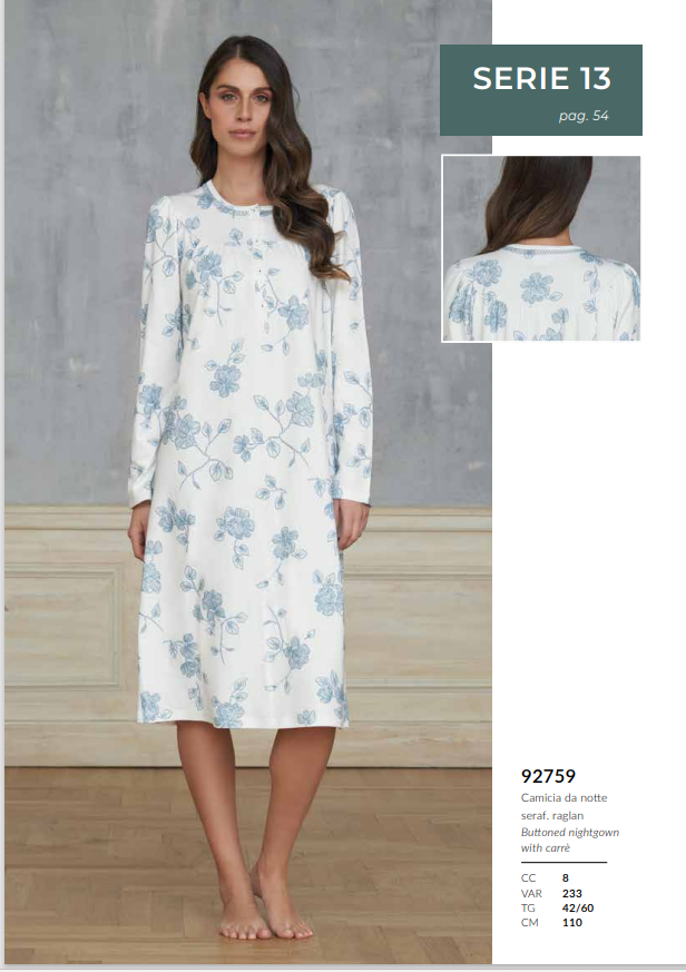 Camicia da notte serafino LINCLALOR, il prodotto migliore del nostro store, tessuto 100% caldo cotone, capo morbido, caldo e speciale anche nelle forme e nei tagli costruiti alla perfezione, capo per chi vuole il massimo su tessuti e vestibilità.