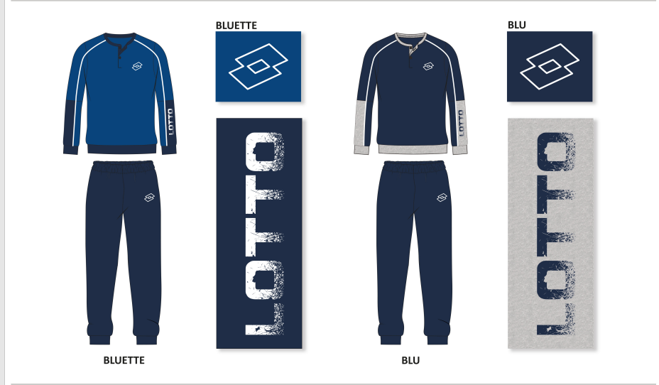 Pigiama uomo LOTTO in caldo cotone con maglia a manica lunga e pantalone lungo, fibre naturali, capo molto sportivo, prodotto di altissima qualità ad un prezzo eccezionale