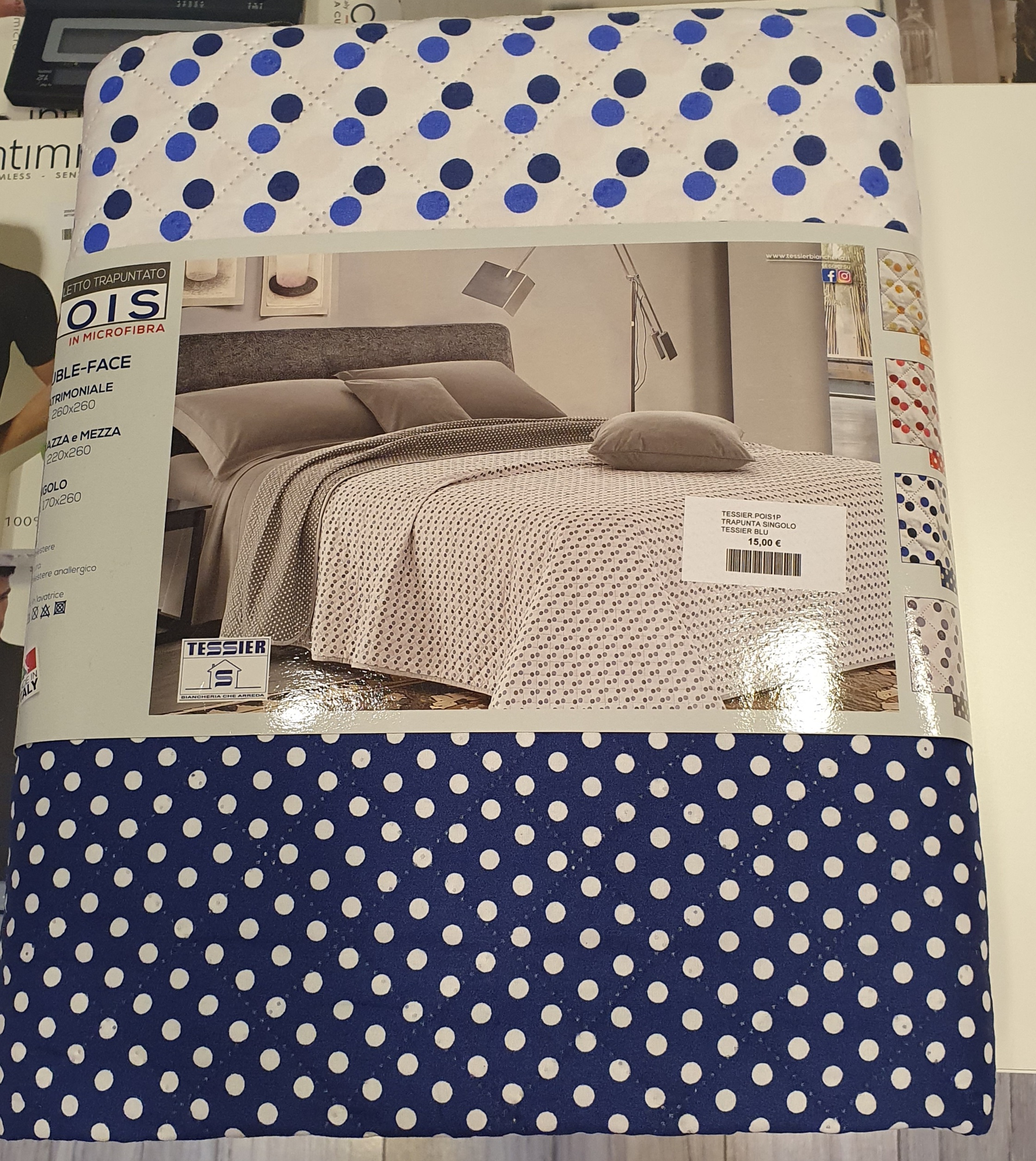 Trapunta letto singolo TESSIER modello pois double face misura 170x260, ottimo prodotto per chi desidera qualcosa di leggero e pratico