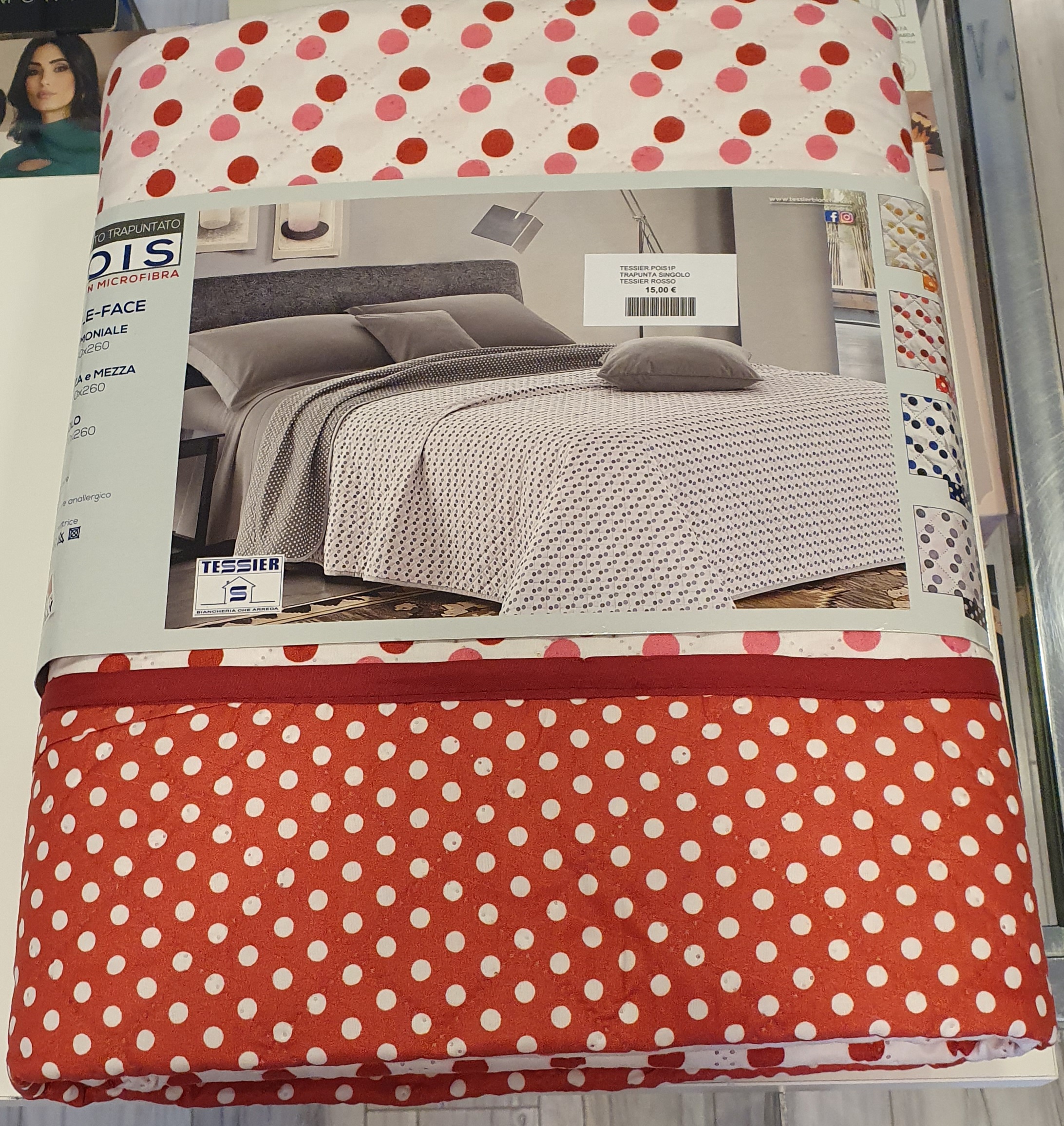 Trapunta letto singolo TESSIER modello pois double face misura 170x260, ottimo prodotto per chi desidera qualcosa di leggero e pratico