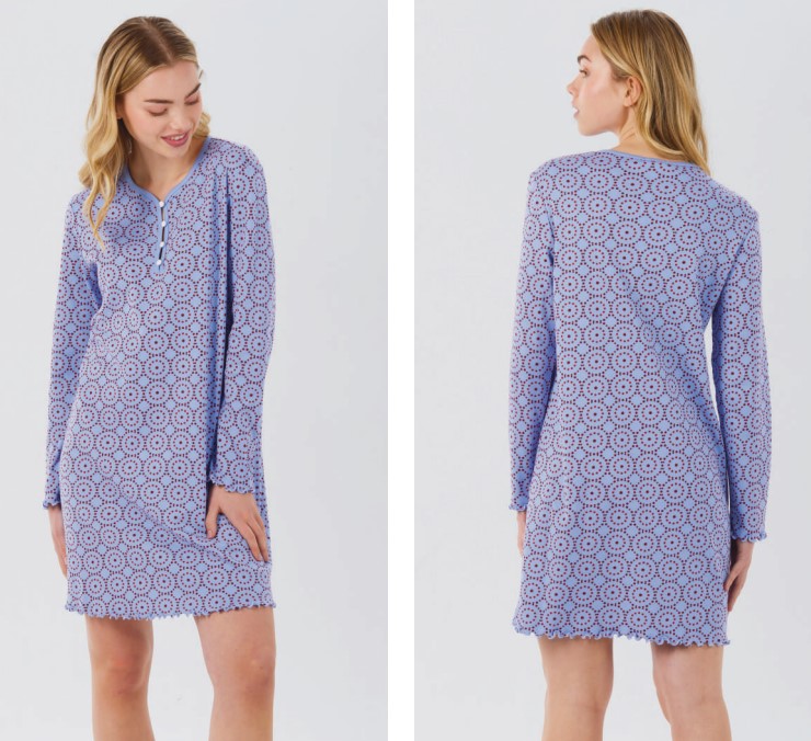 Camicia da notte serafino BRILLIAMO, un prodotto di alta qualità, tessuto cotone caldo naturale molto pregiato e morbido, capo meraviglioso in tessuto ma anche sulla vestibilità che si adatta perfettamente al corpo, capo giovanile modello vestito casa.