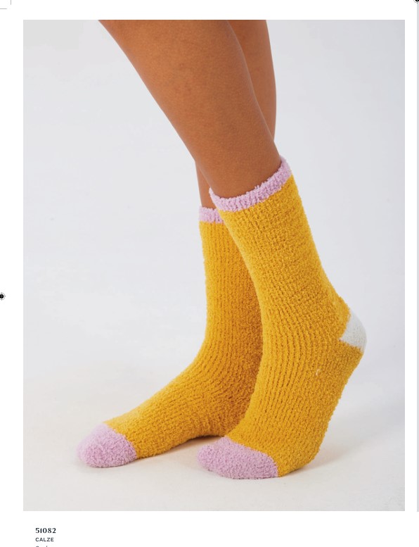 Calze BRILLIAMO in tessuto sherpa, morbidissima sulla pelle, anti stress e caldissima per chi ama stare al calduccio