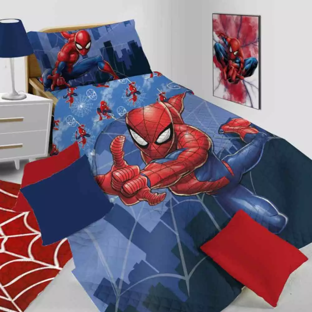 Copriletto trapuntato DISNEY - MARVEL una piazza. Variante diverse misura 160x260 cm. variante 1 spider-man variante 2 mickey mouse variante 3 minnie mouse variante 4 avengers