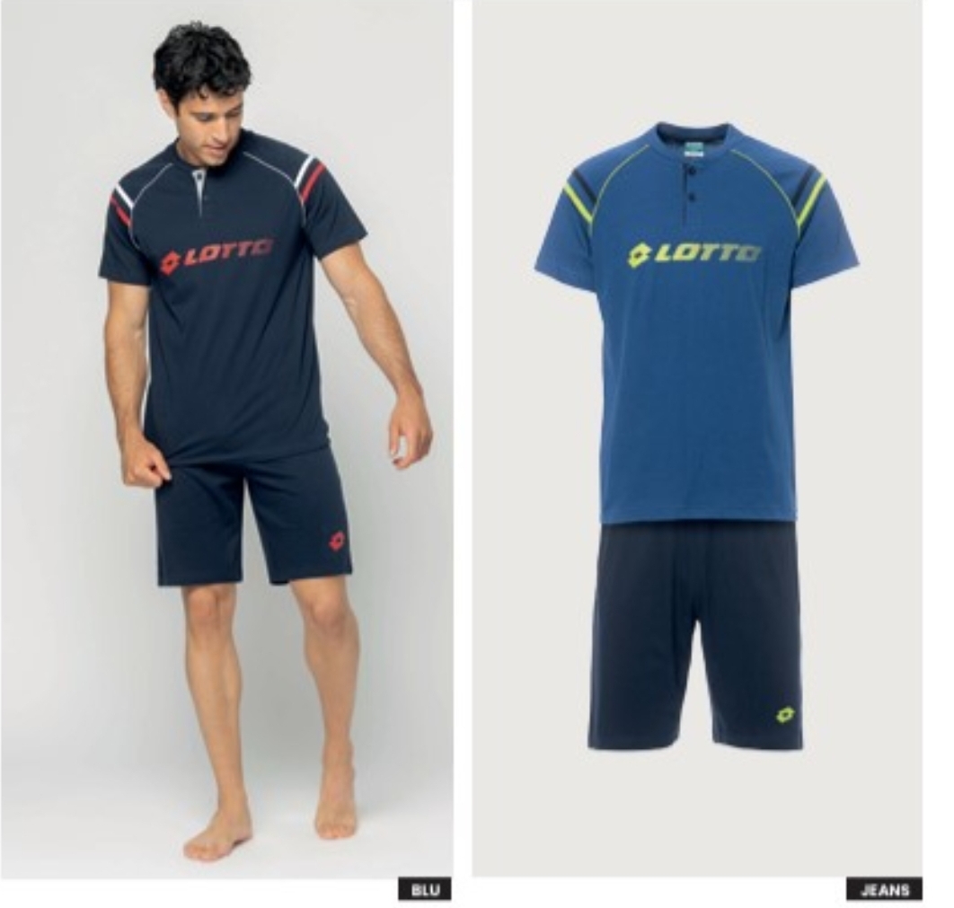 Pigiama uomo LOTTO modello tuta da casa in cotone 100%, capo di estrema qualità grazie alla continua cura , ricerca ed innovazione.