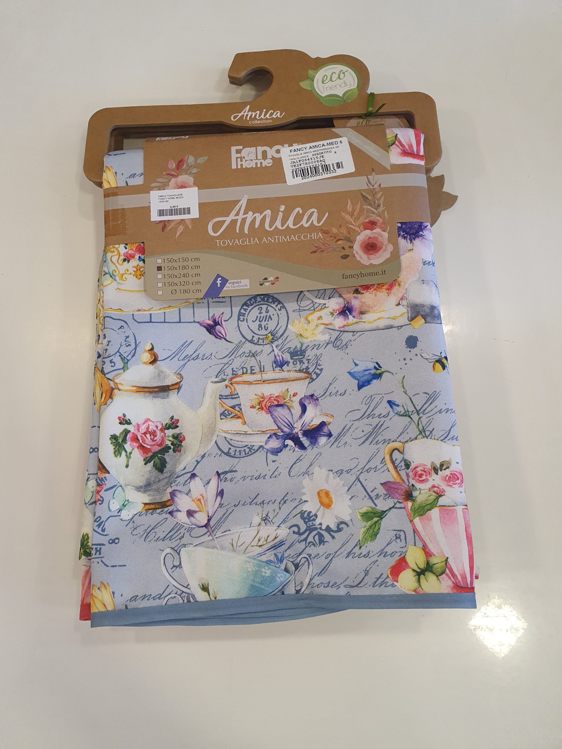 Tovaglia antimacchia idrorepellente FANCY HOME 140×180 misura da 6 posti