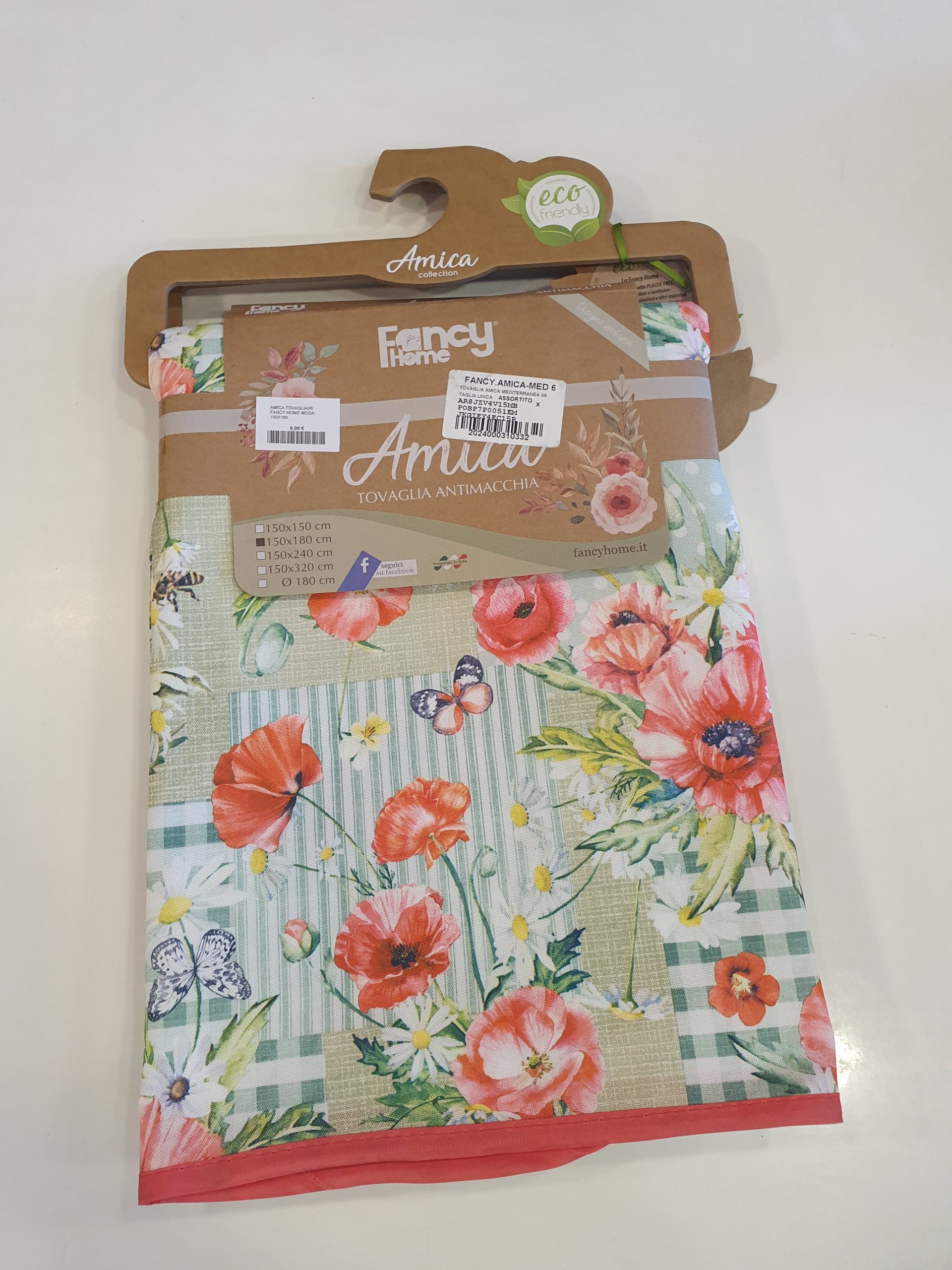 Tovaglia antimacchia idrorepellente FANCY HOME 140×180 misura da 6 posti