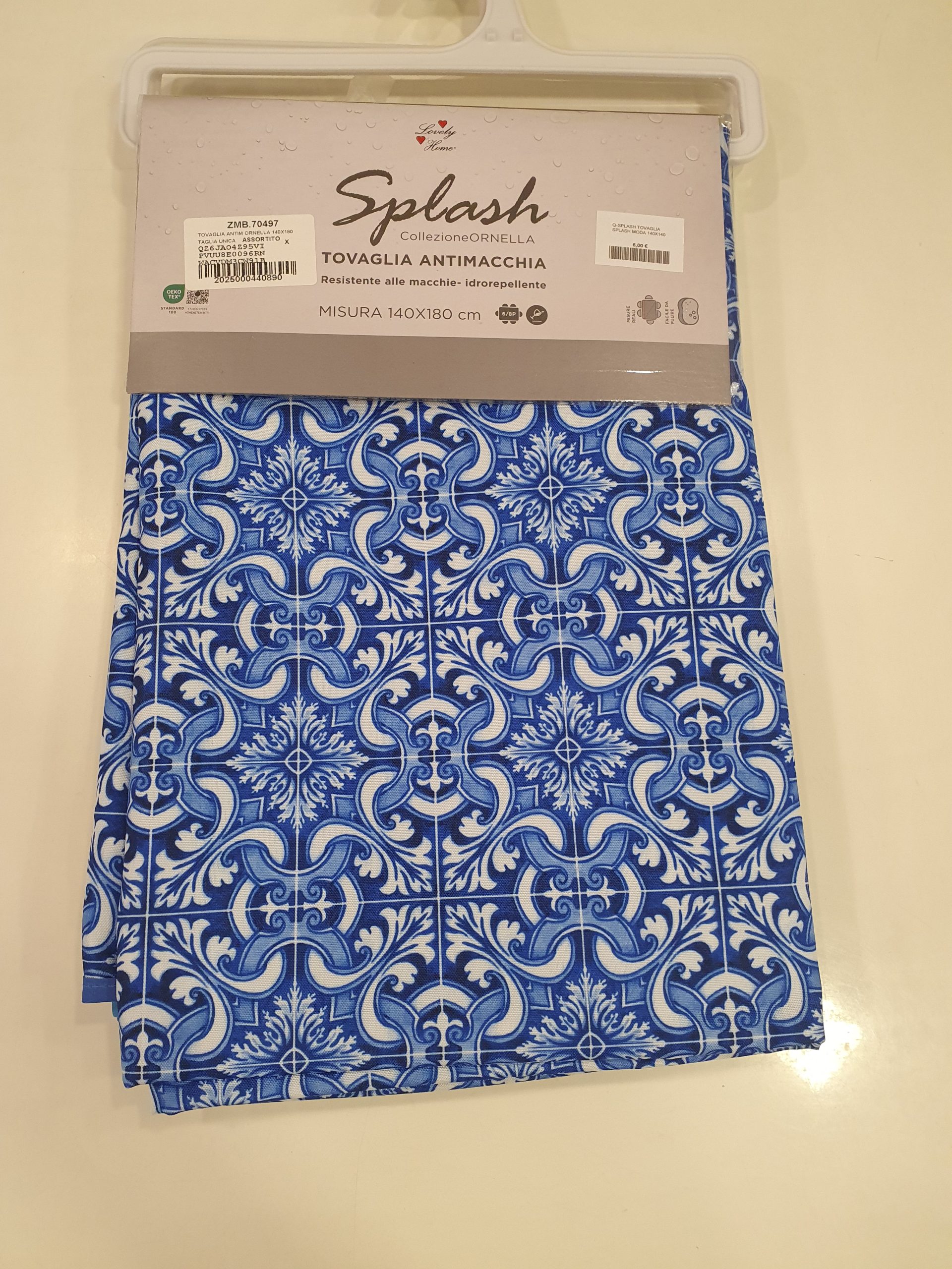 Tovaglia antimacchia idrorepellente SPLASH 140×180 misura da 6 posti