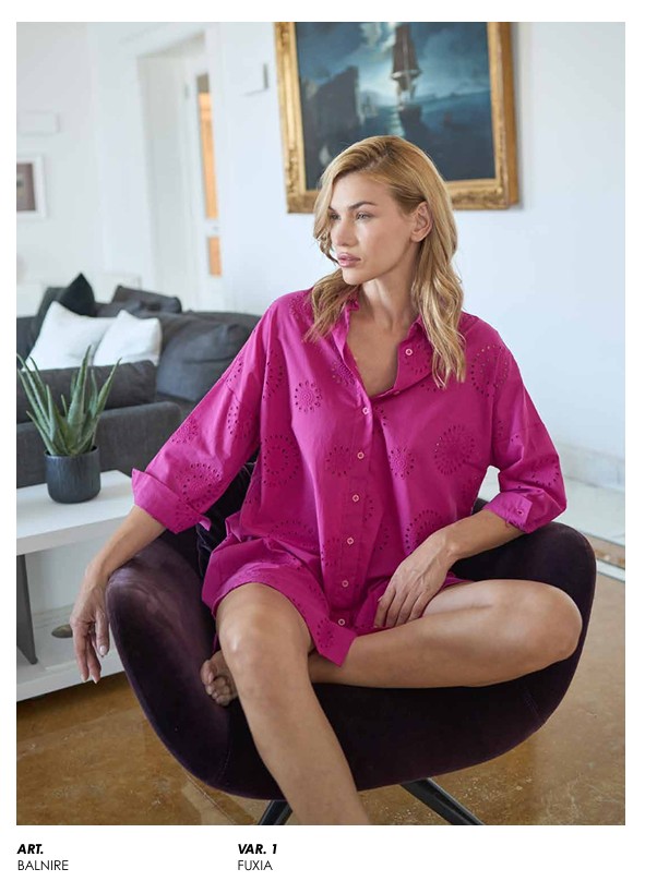 Camicia da notte donna NACSHUA, un prodotto di altissima qualità con uno stile unico ed inconfondibile, solo per chi vuole il meglio su tessuti, forme e vestibilità, tessuto in cotone effetto tessuto stoffa leggerissima disponibile solo colore in foto