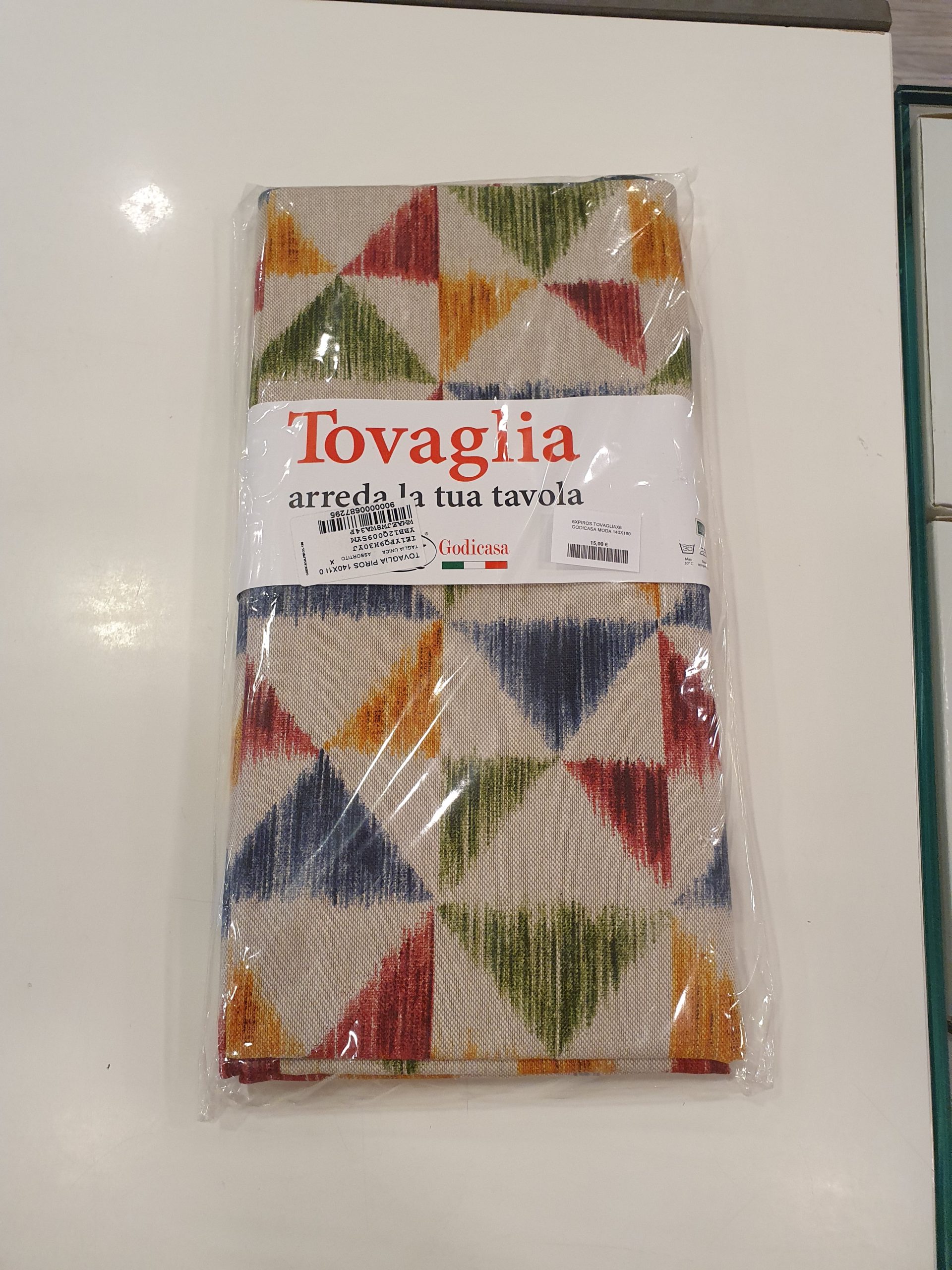 Tovaglia GODI CASA linea piros in cotone stampata, prodotto made in italy, il miglior prodotto del nostro store Misure: tovaglia 12 persone 140×240 cm