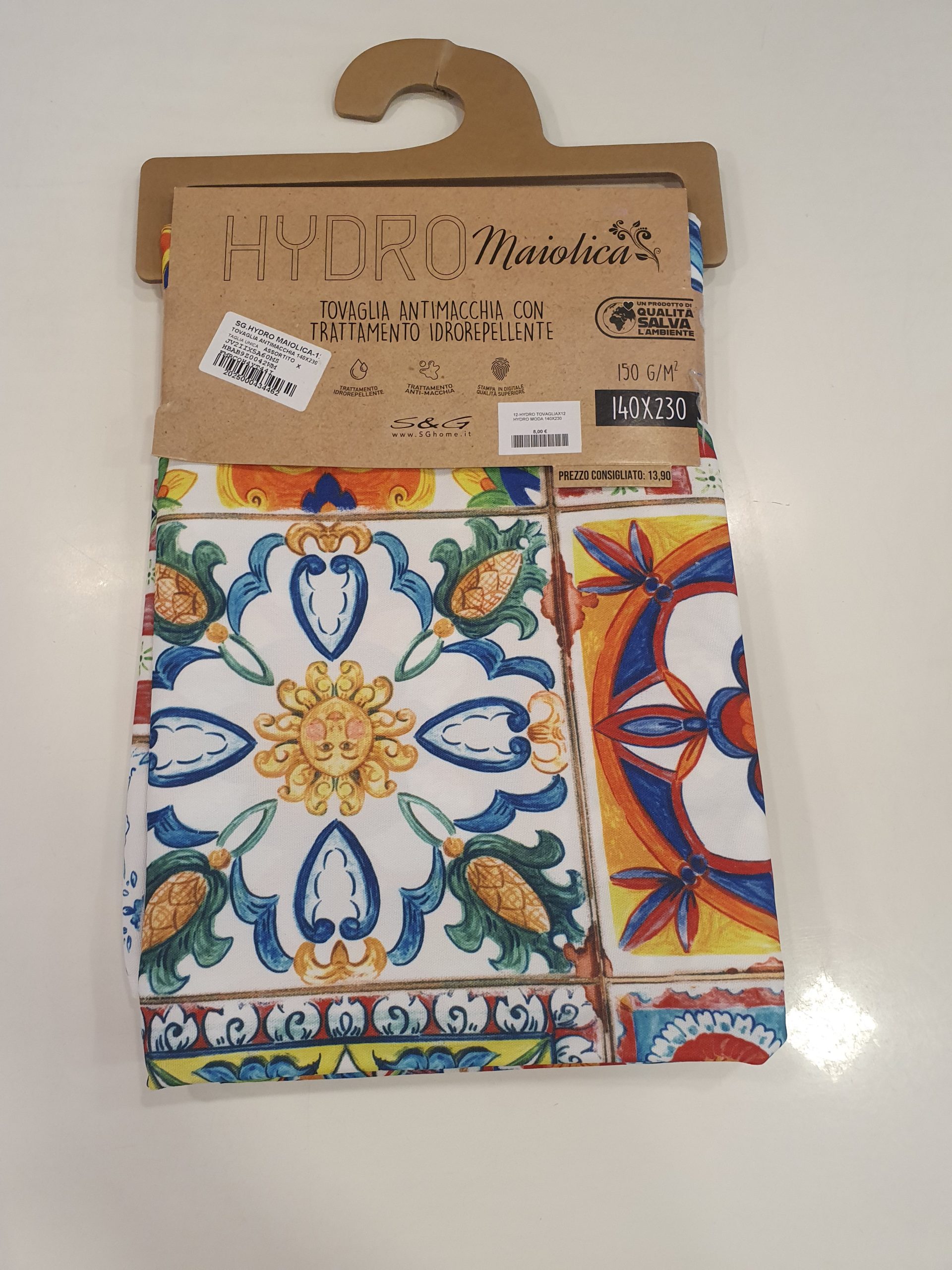 Tovaglia antimacchia idrorepellente HIDRO rettangolare, con misura 140x230 per 12 posti