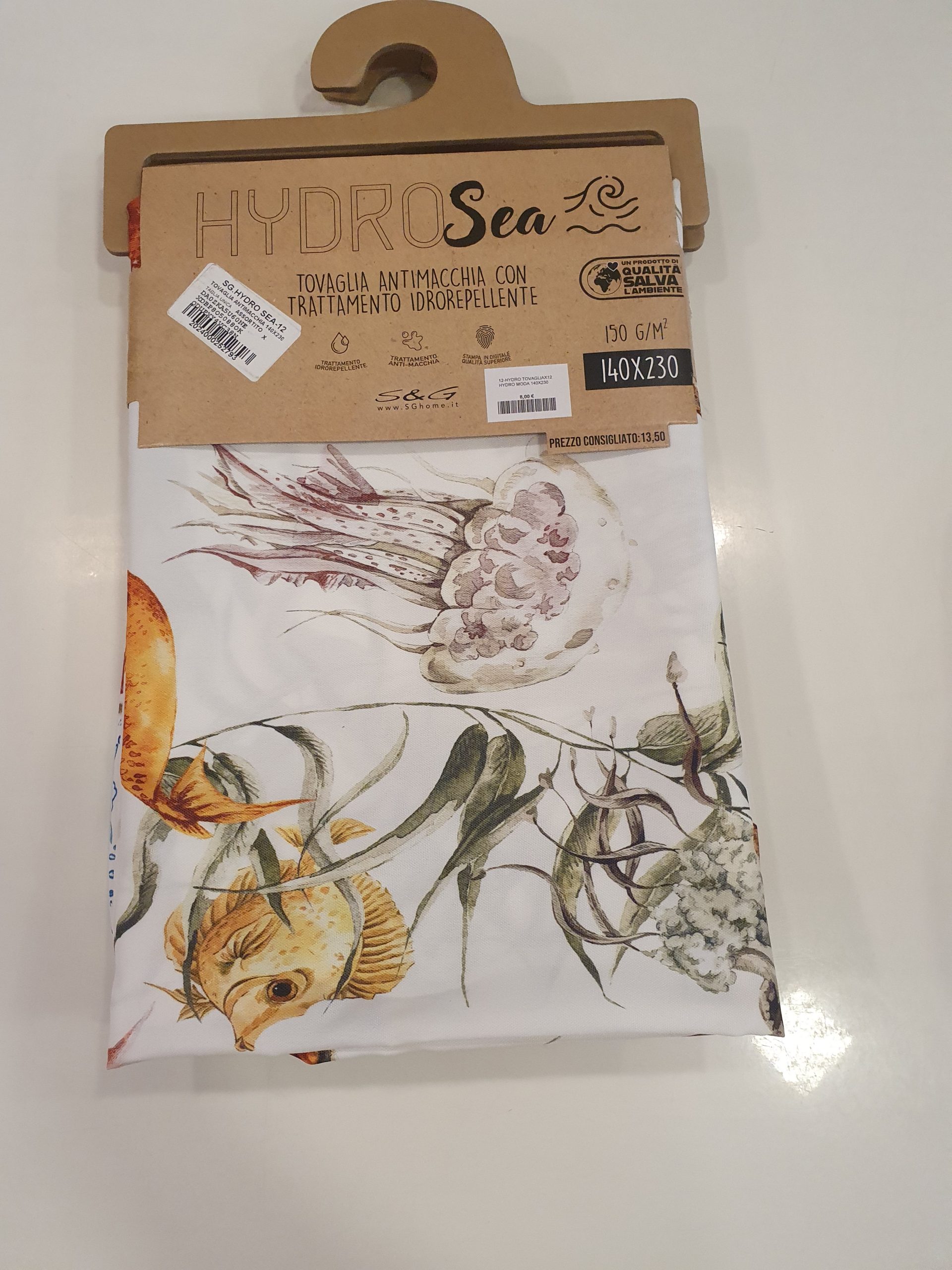 Tovaglia antimacchia idrorepellente HIDRO rettangolare, con misura 140x230 per 12 posti