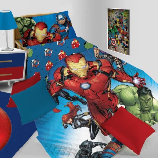 Piumone trapuntato DISNEY – MARVEL una piazza. Variante diverse misura 160×260 cm. var 1 avengers var 2 topolino