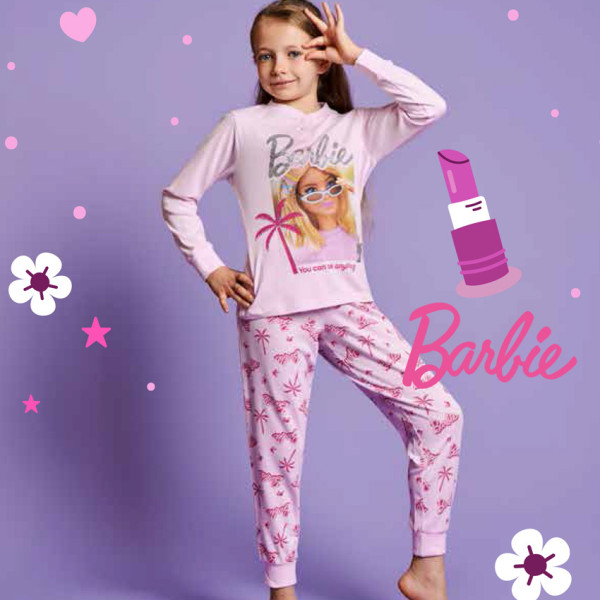 Pigiama bimba BARBIE cotone estivo, un marchio che produce in primis qualità, grazie alla sua continua innovazione e composto da fibre naturali, capo consigliato per chi vuole il meglio.