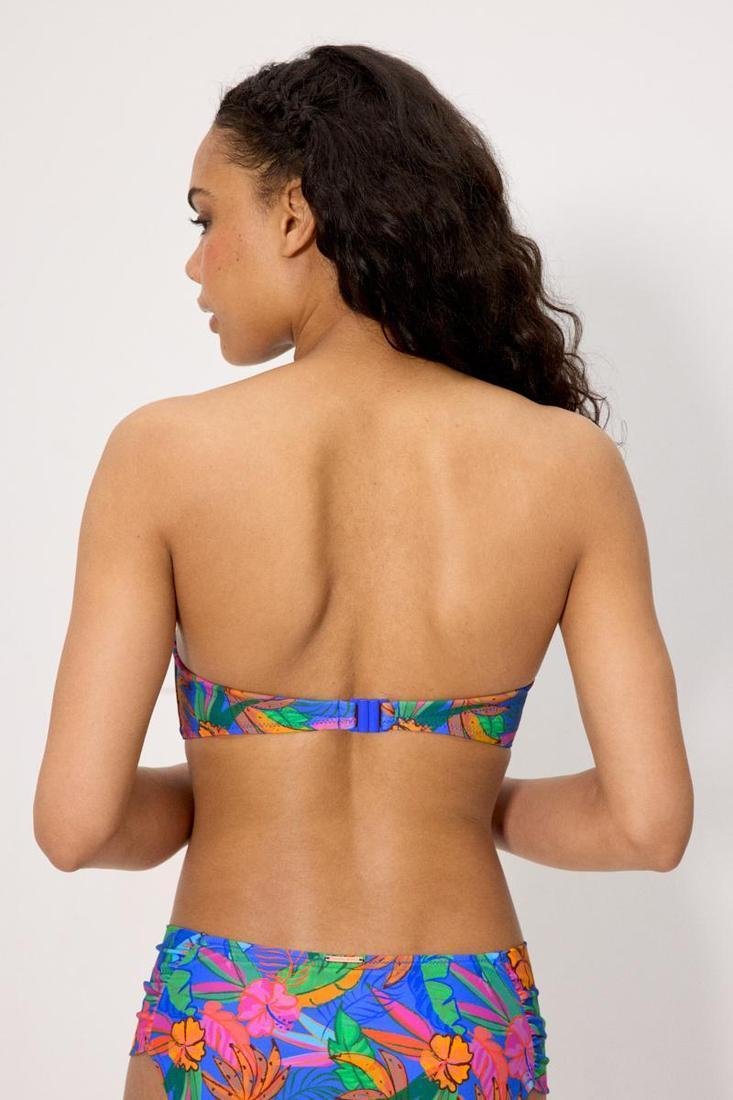 Reggiseno YSABEL MORA bikini a fascia con ferretto e imbottitura. Spalline staccabili. Disponibile anche senza spalline. Design stampato con dettaglio drappeggiato. Abbinalo allo slip bikini coordinato per un look completo.