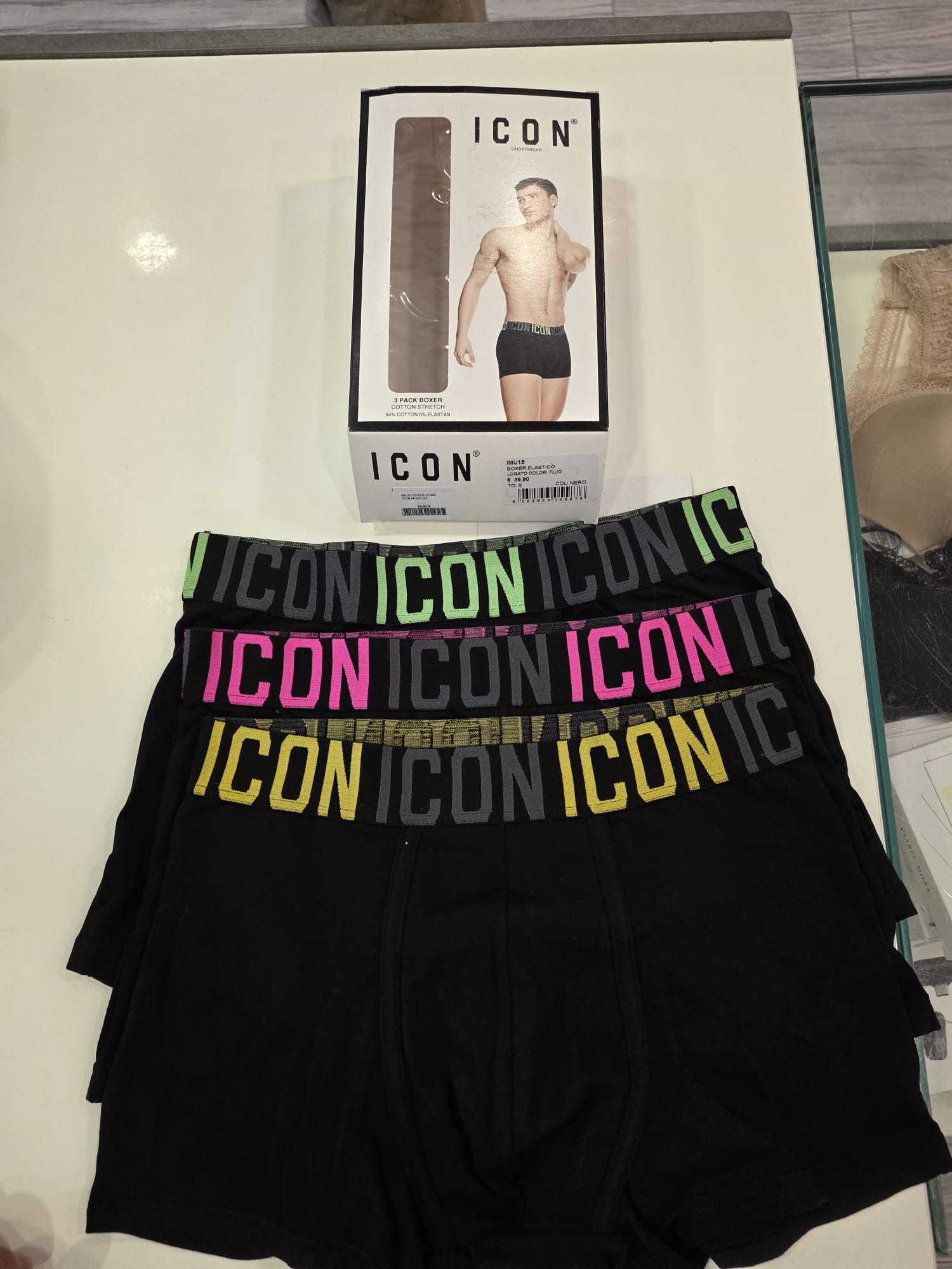 Boxer uomo ICON in cotone bielastico